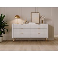 Kommode mit 6 Schubladen - Weiß & Goldfarben - ELONARIA von Pascal Morabito Kommode mit 6 Schubladen - Weiß & Goldfarben - ELONARIA von Pascal Morabito von PASCAL MORABITO