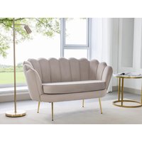 Muschelsofa 2-Sitzer - Samt - Graubraun - DANDELION von Pascal Morabito von PASCAL MORABITO