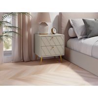 Nachttisch mit 2 Schubladen - Beige - TEODA von Pascal Morabito Nachttisch mit 2 Schubladen - Beige - TEODA von Pascal Morabito von PASCAL MORABITO