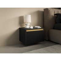 Nachttische 2er-Set zum Aufhängen oder Aufstellen mit 1 Schublade - MDF - Schwarz & Goldfarben - POSINIA von Pascal Morabito Nachttische 2er-Set zum Aufhängen oder Aufstellen mit 1 Schublade - MDF - Schwarz & Goldfarben - POSINIA von Pascal Morabito von PASCAL MORABITO