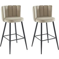 Barhocker 2er-Set - Samt & schwarzes Metall - Beige - pranila von Pascal Morabito Barhocker 2er-Set - Samt & schwarzes Metall - Beige - pranila von Pascal Morabito von PASCAL MORABITO