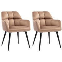Pascal Morabito - Stuhl 2er-Set - Samt & Metall - Beige - pega von Pascal Morabito - Stuhl 2er-Set - Samt & Metall - Beige - pega von von PASCAL MORABITO
