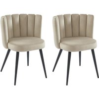 Pascal Morabito - Stuhl 2er-Set - Samt & Schwarzes Metall - Beige - pranila von Pascal Morabito - Stuhl 2er-Set - Samt & Schwarzes Metall - Beige - pranila von von PASCAL MORABITO