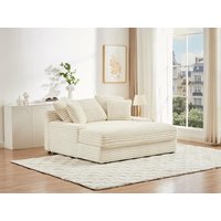 Recamiere 2-Sitzer - grob gerippter Cord - Beige - ESARTO von Pascal Morabito von PASCAL MORABITO