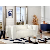 Schlafsofa mit Matratze 3-Sitzer - Bouclé-Stoff - Off-White - Liegefläche 140 cm - Matratze 16 cm - DILOME von PASCAL MORABITO