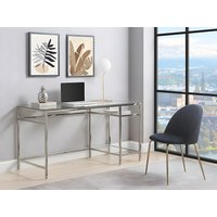 Schreibtisch mit 2 Ablagen - Glas & Stahl - Silberfarbe - TIZIO von Pascal Morabito Schreibtisch mit 2 Ablagen - Glas & Stahl - Silberfarbe - TIZIO von Pascal Morabito von PASCAL MORABITO