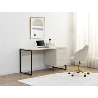 Schreibtisch mit 3 Schubladen - MDF & Metall - Beige & Schwarz - TIMFIA von Pascal Morabito von PASCAL MORABITO
