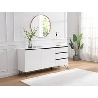 Sideboard mit 2 Türen & 3 Schubladen - MDF & Stahl - Weiß & Schwarz - ABUJA von Pascal Morabito von PASCAL MORABITO