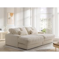 Sofa 3-Sitzer - tiefe Komfortsitzfläche - Pelz-Optik - Beige - CALAZO von Pascal Morabito von PASCAL MORABITO