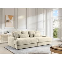 Sofa 4-Sitzer - tiefe Komfortsitzfläche - grob gerippter Cord - Beige - CALAZO von Pascal Morabito von PASCAL MORABITO