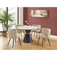 Stuhl 2er-Set - Samt & Schwarzes Metall - Beige - PRANILA von Pascal MORABITO Stuhl 2er-Set - Samt & Schwarzes Metall - Beige - PRANILA von Pascal MORABITO von PASCAL MORABITO