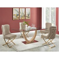 Stuhl 2er-Set - Samt & goldfarbener Edelstahl - Beige - MARELANO von Pascal MORABITO Stuhl 2er-Set - Samt & goldfarbener Edelstahl - Beige - MARELANO von Pascal MORABITO von PASCAL MORABITO