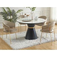 Stuhl 2er-Set - Samt & goldfarbenes Metall - Beige - MADOLIA von Pascal MORABITO von PASCAL MORABITO