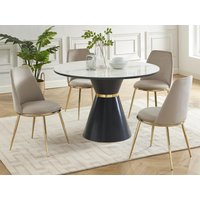 Stuhl 2er-Set - Samt & goldfarbenes Metall - Beige - NEBINA von Pascal MORABITO Stuhl 2er-Set - Samt & goldfarbenes Metall - Beige - NEBINA von Pascal MORABITO von PASCAL MORABITO