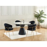 Stuhl 2er-Set - Samt & goldfarbenes Metall - Schwarz - MADOLIA von Pascal MORABITO Stuhl 2er-Set - Samt & goldfarbenes Metall - Schwarz - MADOLIA von Pascal MORABITO von PASCAL MORABITO