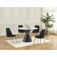 Stuhl 2er-Set - Samt & goldfarbenes Metall - Schwarz - NEBINA von Pascal MORABITO Stuhl 2er-Set - Samt & goldfarbenes Metall - Schwarz - NEBINA von Pascal MORABITO von PASCAL MORABITO