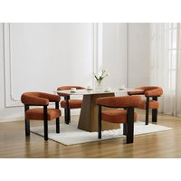 Stuhl mit Armlehnen 2er-Set - Bouclé-Stoff & Kautschukholz - Terracotta & Schwarz - LIVELIA von Pascal MORABITO Stuhl mit Armlehnen 2er-Set - Bouclé-Stoff & Kautschukholz - Terracotta & Schwarz - LIVELIA von Pascal MORABITO von PASCAL MORABITO