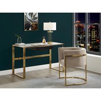 Stuhl mit Armlehnen 2er-Set - Samt & Metall - Beige & Goldfarben - PERIA von Pascal MORABITO Stuhl mit Armlehnen 2er-Set - Samt & Metall - Beige & Goldfarben - PERIA von Pascal MORABITO von PASCAL MORABITO
