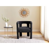 Stuhl mit Armlehnen - Bouclé-Stoff & Metall - Schwarz - SOFANA von Pascal MORABITO Stuhl mit Armlehnen - Bouclé-Stoff & Metall - Schwarz - SOFANA von Pascal MORABITO von PASCAL MORABITO