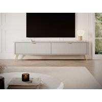 TV-Möbel mit 2 Türen - MDF - Beige & Goldfarben - ELONARIA von Pascal MORABITO von PASCAL MORABITO