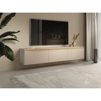 TV-Möbel zum Aufhängen oder Aufstellen mit 3 Türen - MDF - Beige & Goldfarben - POSINIA von Pascal MORABITO TV-Möbel zum Aufhängen oder Aufstellen mit 3 Türen - MDF - Beige & Goldfarben - POSINIA von Pascal MORABITO von PASCAL MORABITO