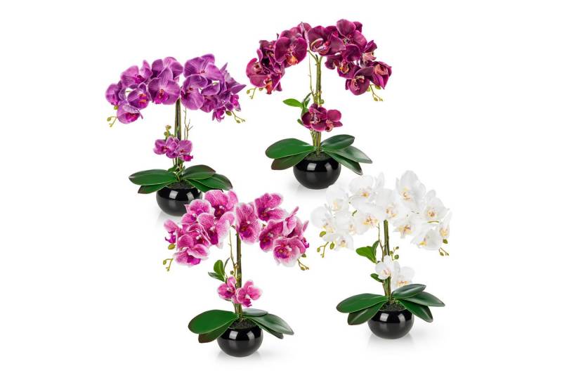 Kunstorchidee PASCH® Orchidee künstlich wie echt (40cm) in Hochglanz-Keramiktopf Orchidee, PASCH von PASCH
