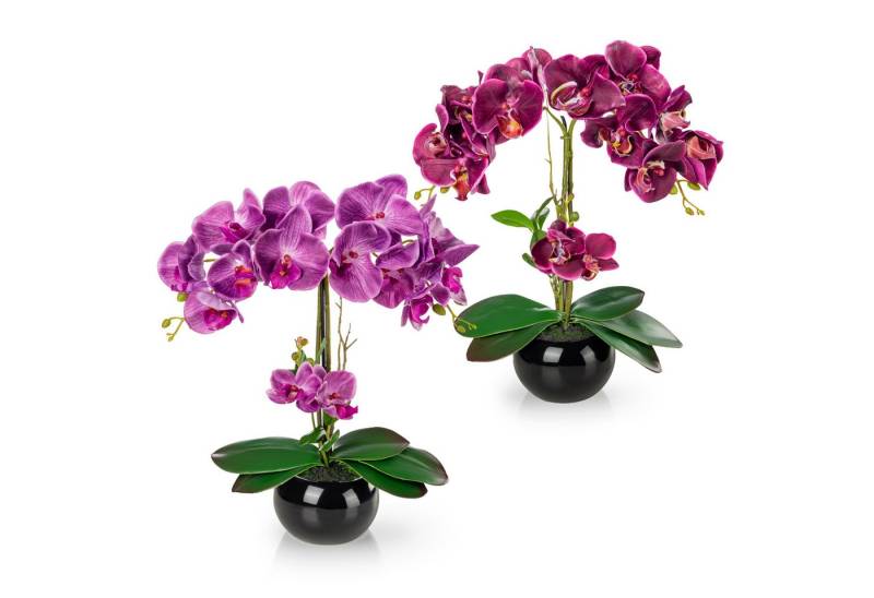 Kunstorchidee PASCH® Orchidee künstlich wie echt (40cm) in Hochglanz-Keramiktopf Orchidee, PASCH von PASCH