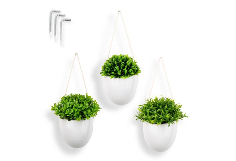 Kunstpflanze Künstliche hängepflanzen im Keramiktopf, Kunstpflanze hängend Efeu, Eukalyptus, Monstera, Zebrapflanze, PASCH von PASCH