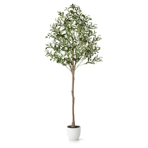 PASCH® Künstlicher Olivenbaum (180cm) - Stilvoll & Naturgetreu | Künstliche Pflanzen groß | Kunstpflanzen groß: Olive Tree | Olivenbaum künstlich groß für EIN mediterranes Ambiente von PASCH