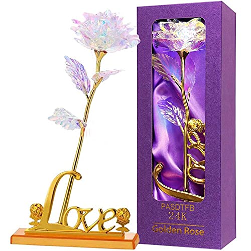 Geburtstagsgeschenk für Frauen Ewige Rose Galaxy Rose Geschenke für Frauen 24K Gold Rose mit Geschenkbox Infinity Rosen Geschenke für Freundin Mama Oma Muttertags Valentinstag Jahrestag Hochzeitstag von PASDTFB