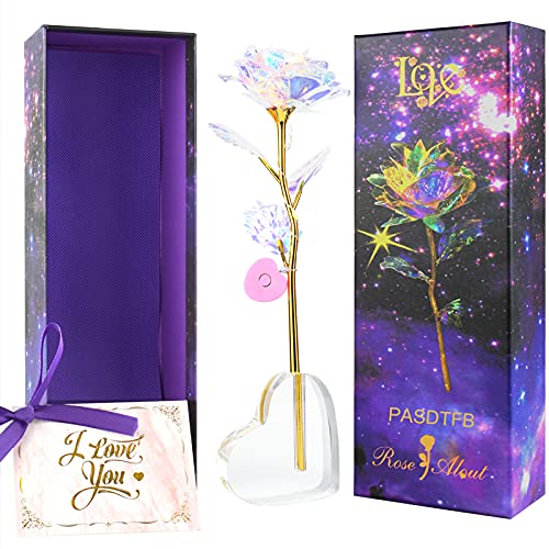 Galaxy Rose Geschenke für Frauen Ewige Rose 24K Gold Rose Geschenke für den Valentinstag Handgefertigt Konservierte Rose Geschenke für Mama Freundin Ehefrau Oma Muttertag Geburtstag Jahrestag Hochzeit von PASDTFB