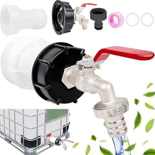 IBC Tank Auslaufhahn - 1000l Wassertank Zubehör, Container Hahn Mit 3/4 Zoll Anschluss, Adapter für Wassertank Wasserhahn von PASLFC
