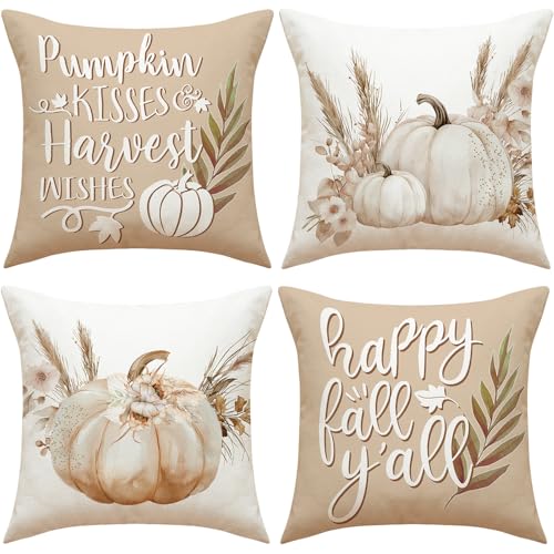 Kissenhüllen 4er Set,Kürbis Kissenbezüge 45x45,Herbst Kissenbezüge,Herbst Kissenbedeckung,Kissenbezug Herbst,Herbst Deko Kürbiskissenkoffer,Kissenbezug Kürbis,Herbst Deko Aesthetic Kissenbedeckung Kissenhüllen 4er Set,Kürbis Kissenbezüge 45x45,Herbst Kissenbezüge,Herbst Kissenbedeckung,Kissenbezug Herbst,Herbst Deko Kürbiskissenkoffer,Kissenbezug Kürbis,Herbst Deko Aesthetic Kissenbedeckung von PASLFC