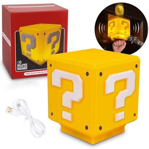 PASLFC 3D Icon Light Night Lights,Fragezeichen Block Lampe,Würfel Lampe mit Sound,3D Fragezeichen Lampe Würfel,3D Icon Fragezeichen Nachtlicht,Fragezeichen Lampe Geschenk,LED Nachtlicht Kinder von PASLFC