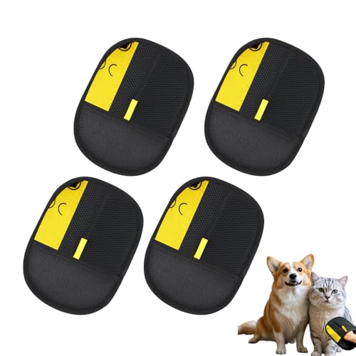PASLFC 4 Stück Tierhaarentferner Handschuh Doppelseitige,Fell Magnet Handschuh Wiederverwendbare,Handschuh Tierhaarentfernung,Pet Hair Remover Glove,Katzenhaarentferner Handschuh für Katzen und Hunde von PASLFC