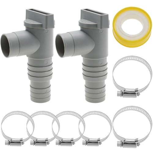 Absperrhahn Pool 32mm auf 38mm,2 Stück Pool Absperrhahn 32mm,Pool Anschlussset 32mm,Pool Ventil 32mm,Wartungshahn/Absperrhahn für Pools mit 32mm Schlauchanschluss,Pool und Poolpumpe Wartung von PASLFC