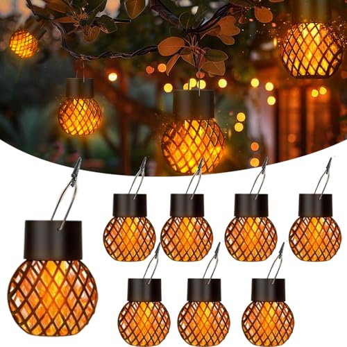Solarlampen für Außen Hängend mit Clips,8 Stück Solarleuchten für Außen Hängend,Solar Hängeleuchten Outdoor,Solarleuchten für Garten,Solarlampen für Außen Deko,Balkon,Party Dekoration von PASLFC