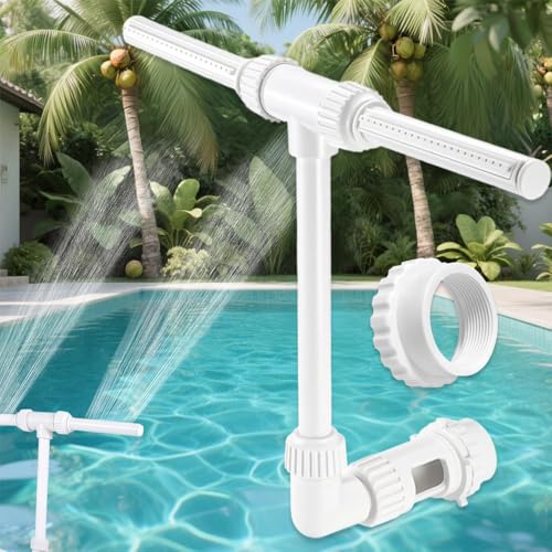 Pool Fontäne Dual Springbrunnen 360° Verstellbarer, Pool Springbrunnen Fontäne mit Adapter, Pool Brunnen Wasserfall, Druck- und Höhenverstellbares Pool Wasserfontäne für Pool und Spa von PASLFC