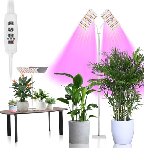 Grow Lampe mit Ständer, Vollspektrum Pflanzenlicht mit 70-180cmHöhenverstellbar & 3 Beleuchtungsmodi, Automatischer Ein/Aus-Timer 3/9/12H, Wachstumslampe für Pflanzen (252LEDs) von PASONOMI