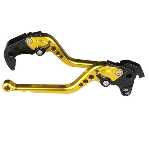 Kupplungsbremshebel Für Kawasaki Ninja ZX6R ZX 6R 1998-1999 3D CNC Motorrad Bremshebel Griff Griffe Einstellbare Motorrad Bremse Kupplung Hebel Bremsgriffhebelstange (Color : Long Gold) von PASPRT