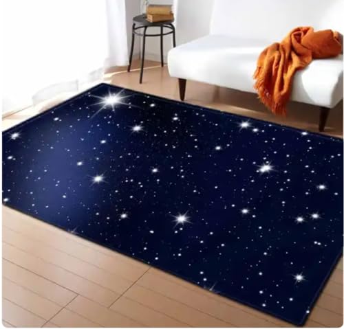 Night Starry Planet Teppich Wohnzimmer Schlafzimmer Teppich Küche Badezimmer Schlafzimmer rutschfeste Fußmatte Hauseingang Türmatte 200X300Cm von PASPRT