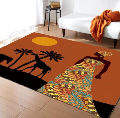 PASPRT African Tribe Muster Teppich Schlafzimmer Teppich Wohnzimmer Teppich Flur Balkon Fußmatte Küche Badezimmer Fußmatte 160X230Cm von PASPRT