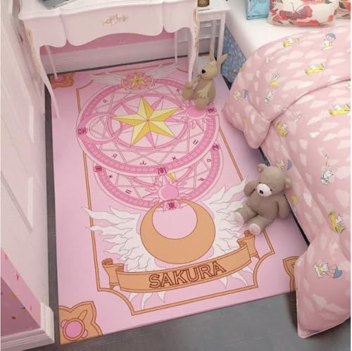 PASPRT Cartoon Tarot Karten Magic Card Array Teppich Sofa Rechteckig Schlafzimmer Wohnzimmer Nachttisch Anime Teppich Kawaii Dekor 160X230Cm von PASPRT
