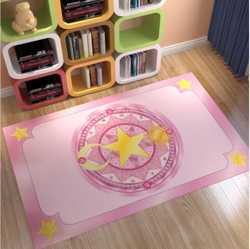 PASPRT Cartoon Tarot Karten Magic Card Array Teppich Sofa Rechteckig Schlafzimmer Wohnzimmer Nachttisch Anime Teppich Kawaii Dekor 80X120Cm von PASPRT