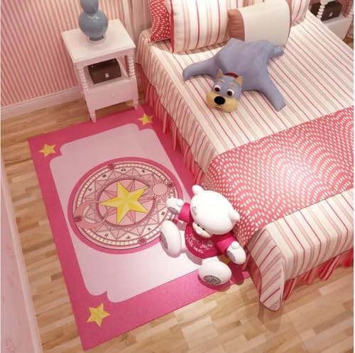 PASPRT Cartoon Tarot Karten Magic Card Array Teppich Sofa Rechteckig Schlafzimmer Wohnzimmer Nachttisch Anime Teppich Kawaii Dekor 80X150Cm von PASPRT