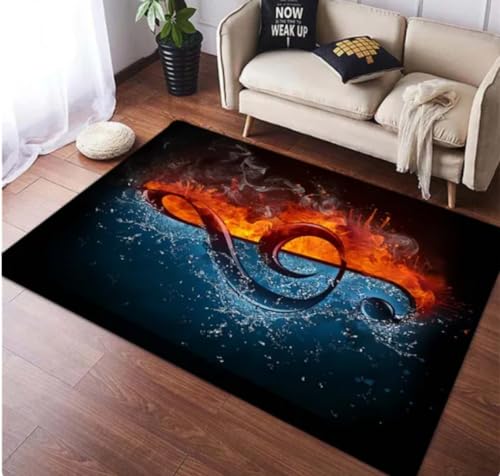 PASPRT Coole Note Muster Teppich Musik Bedruckt Wohnzimmer Teppich Dekoration Maison Teppiche Für Schlafzimmer Teppiche Für Wohnzimmer 140X200Cm von PASPRT