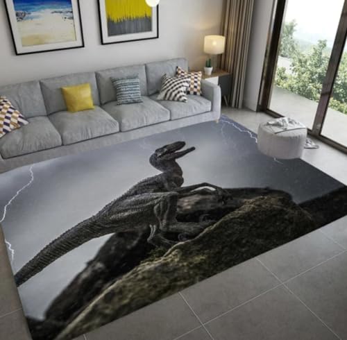 PASPRT Dinosaurier Fossil Kunst Teppich Wohnzimmer Anti-Rutsch Teppich Heimdekoration Kinderschlafzimmer Fußmatte Flur Balkonmatte 120X160Cm von PASPRT