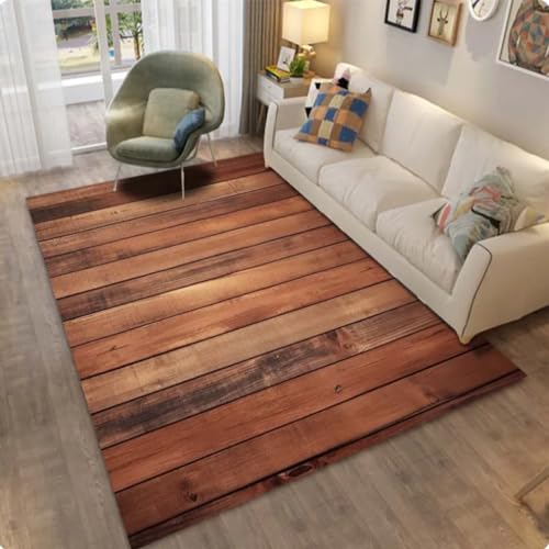 PASPRT Holzteppich Teppich Für Schlafzimmer Küchenmatte Auf Dem Boden Wohnzimmer Tisch Teppich Rutschfester Badezimmerbereich Teppich Wohnkultur 200X300Cm von PASPRT