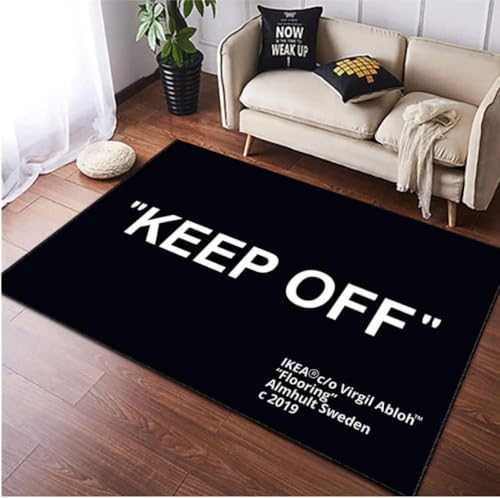 PASPRT Keep Off Personalisierter Teppich Schlafzimmer Custom Teppich - Boy Room Decor, Cool White 80X120Cm von PASPRT