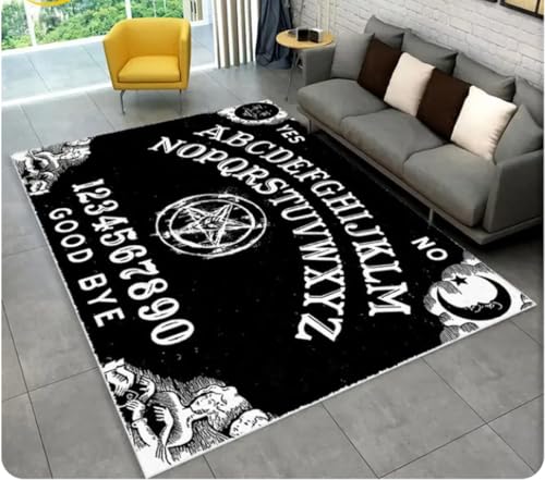 PASPRT Ouija Tarot Hexerei Gothic Bereich Teppich, Teppich Teppich Für Wohnzimmer Schlafzimmer Schlafzimmer Sofa Fußmatte Dekoration rutschfeste Bodenmatte 60X90Cm von PASPRT